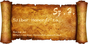 Sziber Honoráta névjegykártya