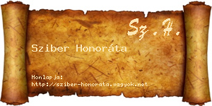 Sziber Honoráta névjegykártya